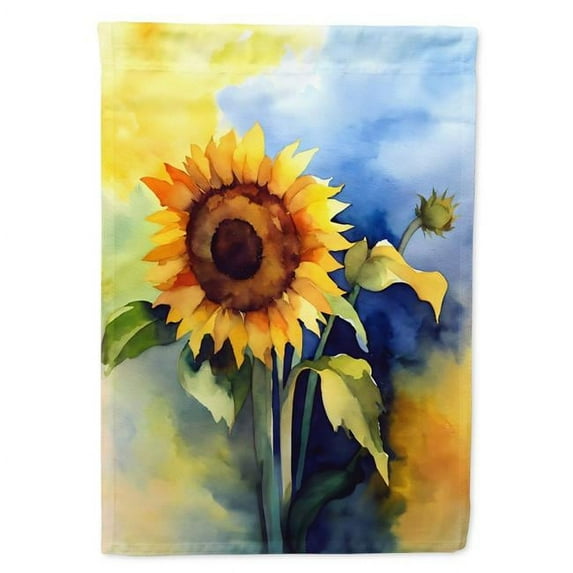 Sunflowers in Watercolor House Flag
