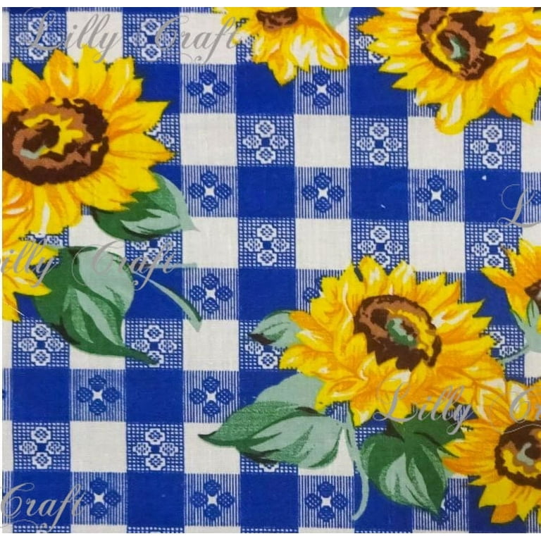 Sunflower Fabric By The Yard - Sunflowers on Turquoise Fabric - Halloween  Fabric – Pip Supply