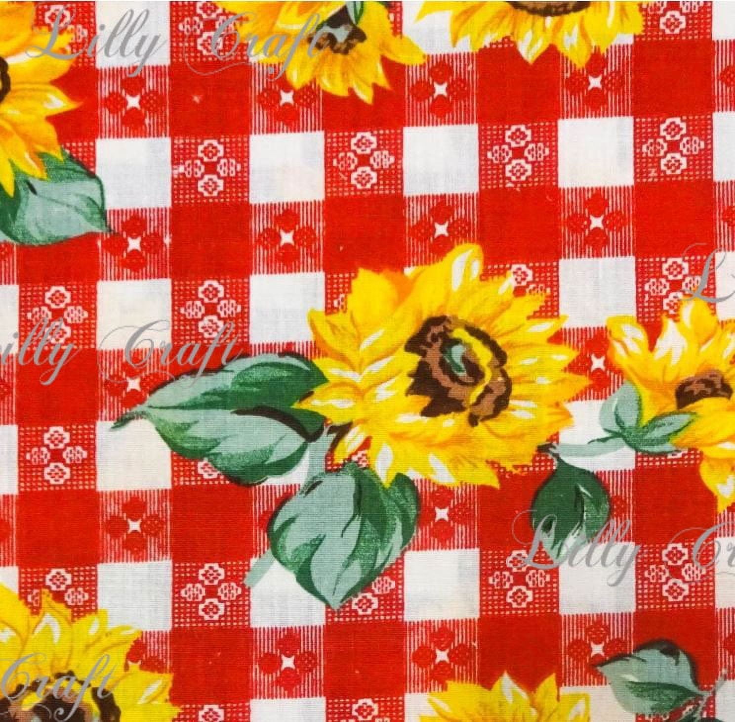 Poly Cotton Printed Fabric Sunflower Flower / White / Sold By The Yard Shop  Poly Cotton Printed Fabric Sunflower Flower White by the Yard : Online  Fabric Store by the yard