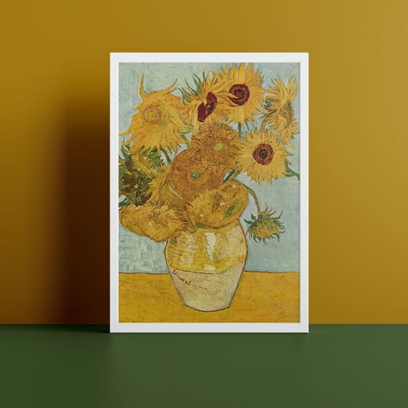 Sunflowers van Gogh Poster Print Classic Painting Reproduction Poster Art Gift Available With Frame poster Wall Art Decor 8x12 UNFRAMED