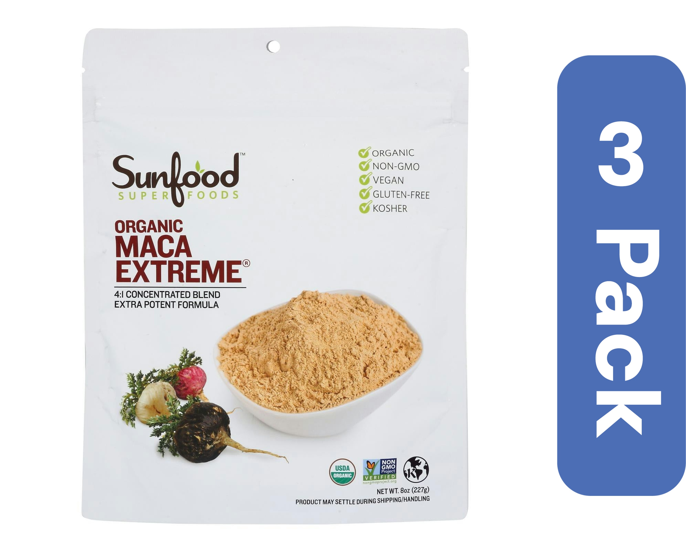 Sunfood Superfoods Maca Powder Extreme 8 oz (Pack Of 3) - Walmart.com