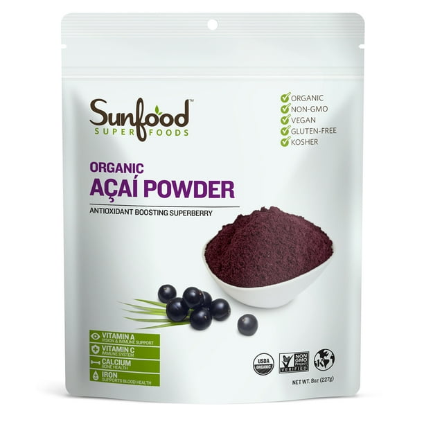 Sunfood Superfoods Organic Acai Powder, 8.0 Oz