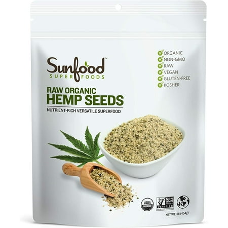 Sunfood Superfoods Organic Shelled Hemp Seeds, 1.0 Lb