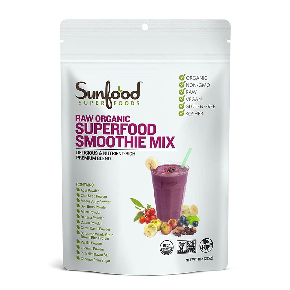 Sunfood Superfoods Organic Smoothie Mix Delicious Nutrition Rich Meal Replacement, 8 Oz..