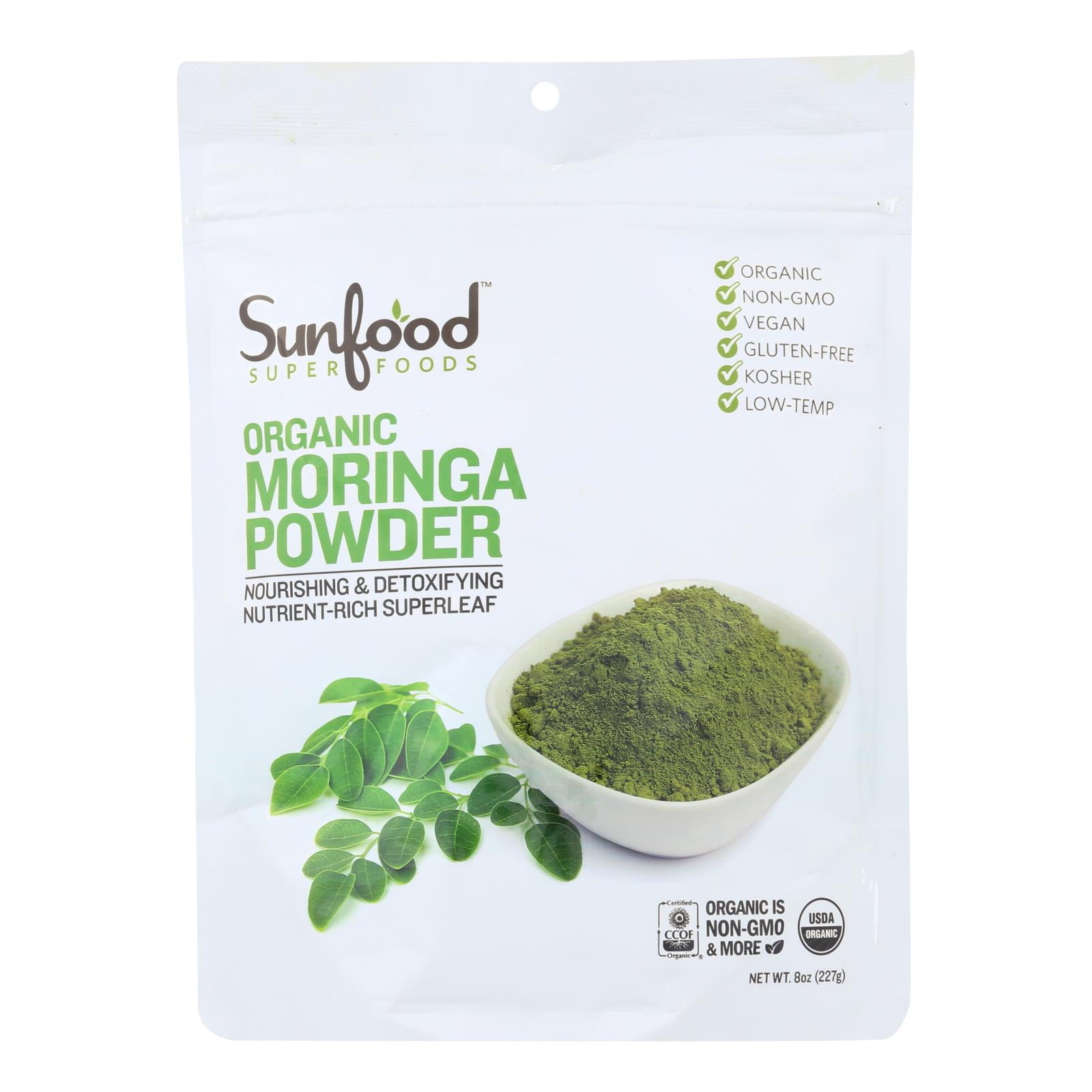 SUNFOOD SUPERFOODS Sunfoods Superfoods Organic Moringa Powder Green Superfood Non-GMO, 8 Oz