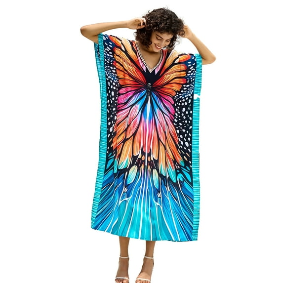 Sunforyou Kafan Dresses for Women Moo Moos Bathing suit Cover up Plus size Caftans Loungewear