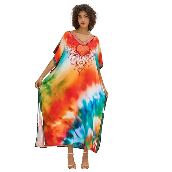 Sunforyou Kafan Dresses for Women Moo Moos Bathing suit Cover up Plus size Caftans Loungewear