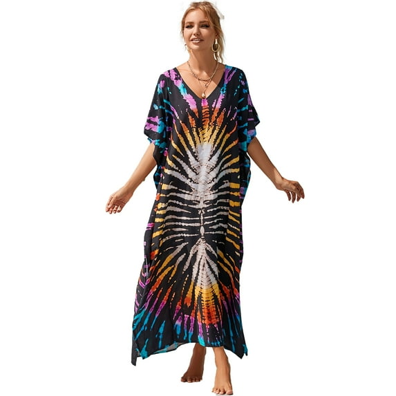 Sunforyou Kafan Dresses for Women Moo Moos Bathing suit Cover up Plus size Caftans for Women Loungewear