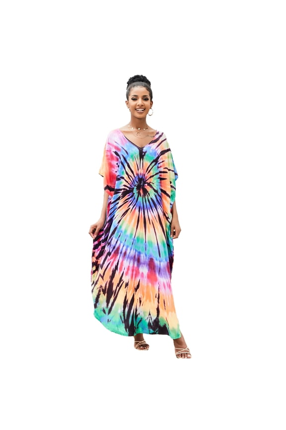 Kaftan Dresses for Women Plus Size Swimsuit Cover up Caftans Vneck Moo moo Dresses Loose Loungewear