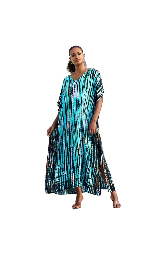 Kaftan Dresses for Women Plus Size Swimsuit Cover up Caftans Vneck Moo moo Dresses Loose Loungewear