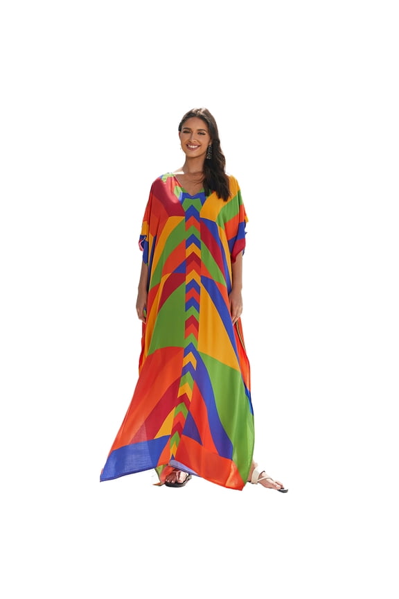 Kaftan Dresses for Women Plus Size Swimsuit Cover up Caftans Vneck Moo moo Dresses Loose Loungewear