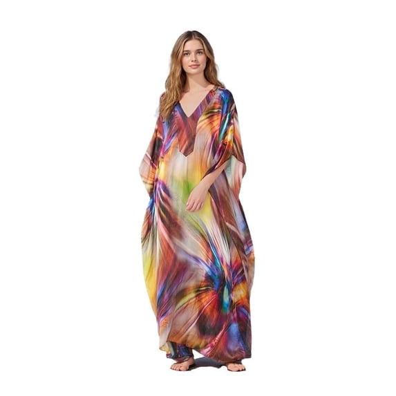Sunforyou Moo moo for Women Plus size Kaftan Swimsuit Cover Up Sliky House Dresses Caftan Loungewear
