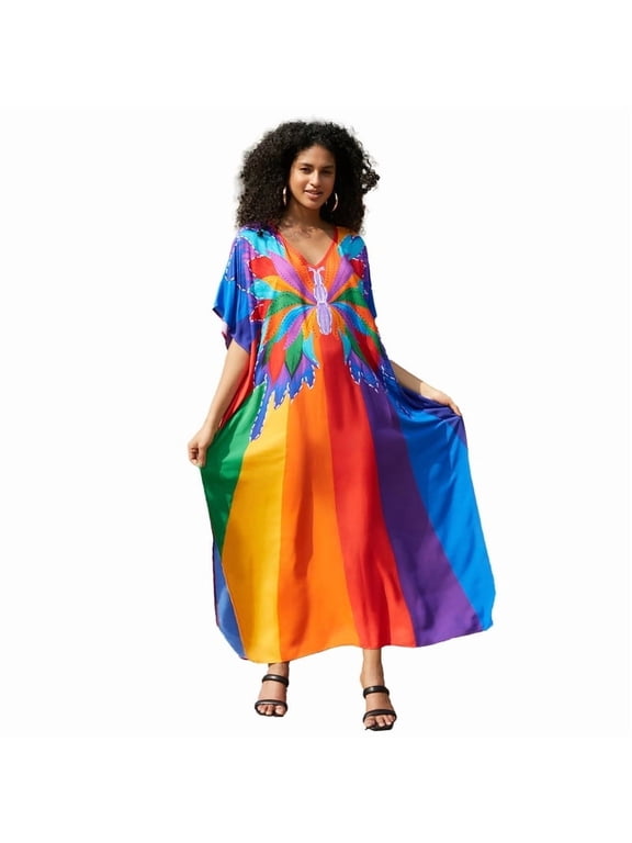 Plus Size Caftans Loungewear Kaftan Dresses Swimsuit Cover up Lightweight Moo Moos for Women