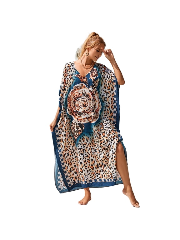 Plus Size Caftans Loungewear Kaftan Dresses Swimsuit Cover up Lightweight Moo Moos for Women