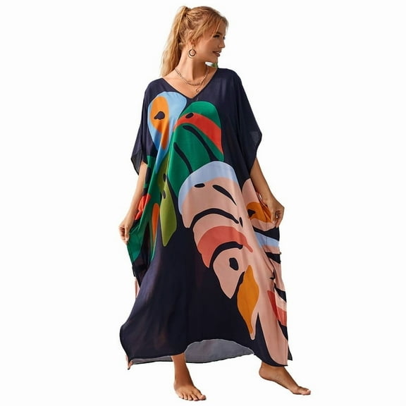 Sunforyou Plus Size Caftans Loungewear Kaftan Dresses Swimsuit Cover up Lightweight Moo Moos for Women