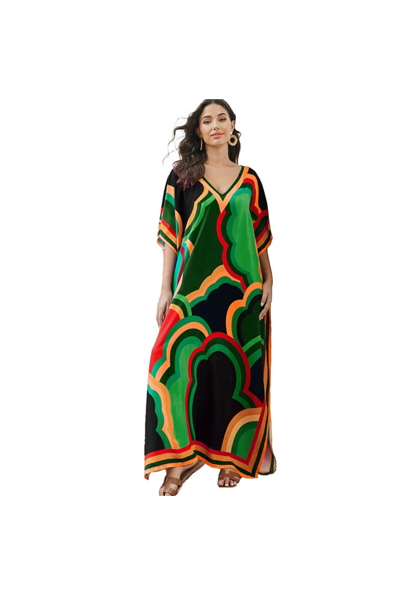 Plus Size Caftans Loungewear Kaftan Dresses Swimsuit Cover up Lightweight Moo Moos for Women