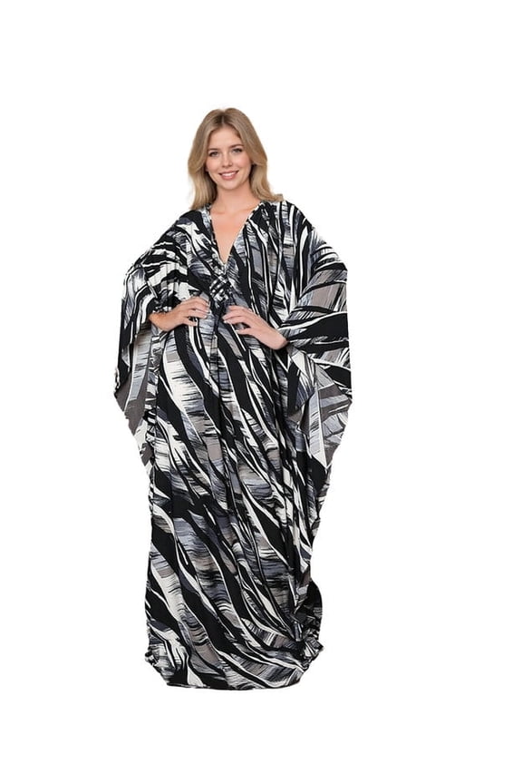 Plus Size Kaftan Dresses for Women Swimsuit Cover Up Beach Dresses Black white Maxi Caftan Moo Moos for Women