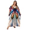 Sunforyou Women Print Kaftan Dresses Plus Size Swimsuit Coverup Summer House Dress Caftan Loungewear