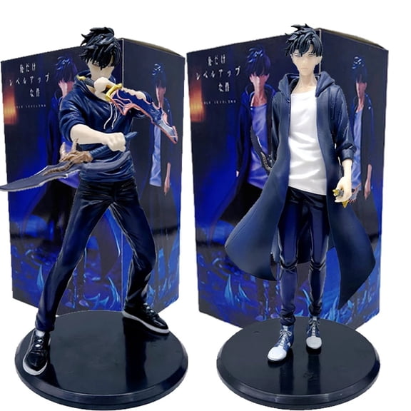 Sung Jinwoo With box 2pcs Action Figure Set, High Detail PVC Collectible Figurine, Anime Game Character Statue, Desk Ornament Gift for Fans