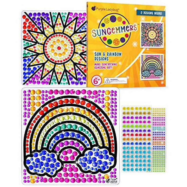 Purple Ladybug SUNGEMMERS Window Art Suncatcher Kits - Great Birthday Gift Idea, 6 7 8 9 10 11 12 Year Old Girl - Fun Arts for Kids, Spring