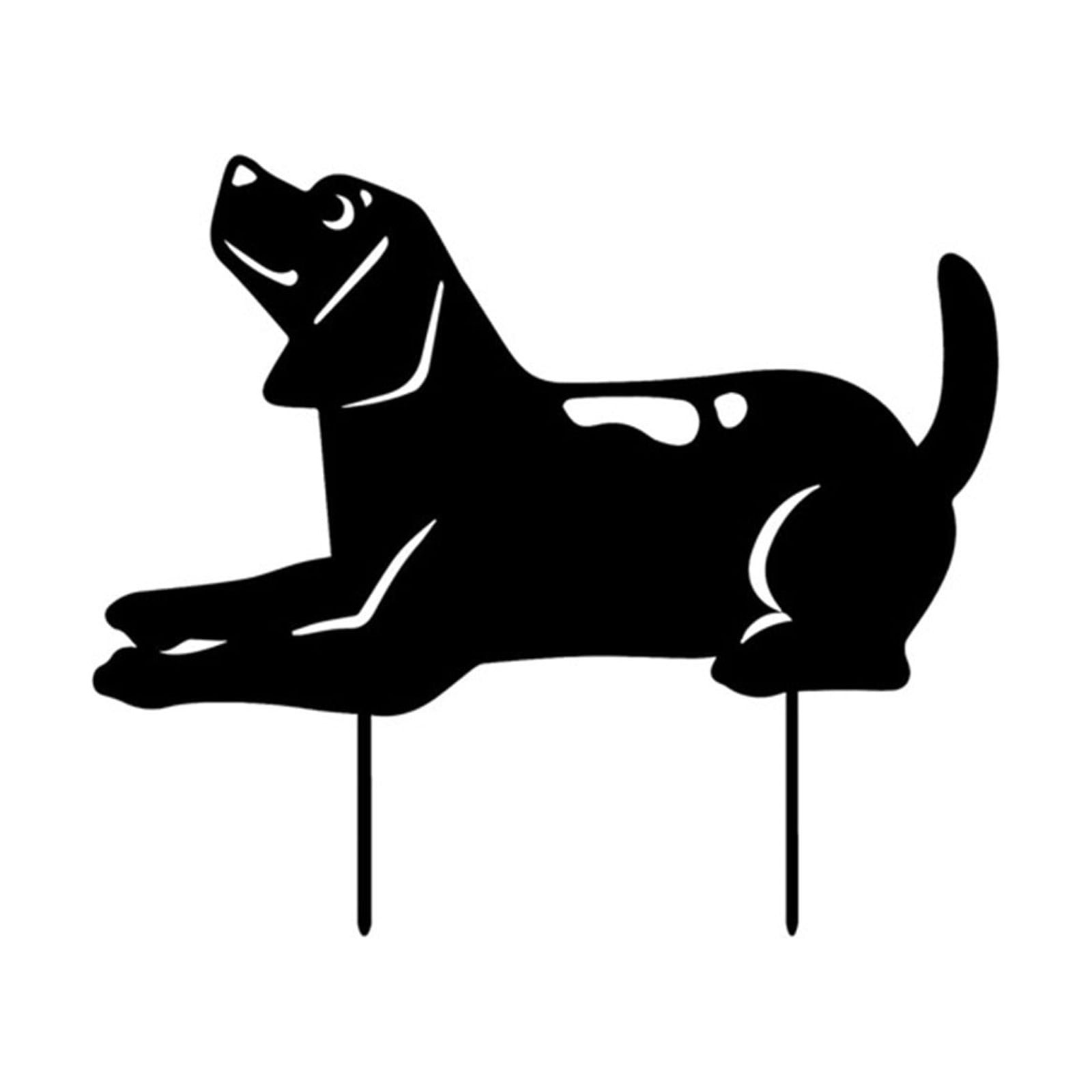 Sunggoko Animal Silhouette Standing Board Yard Art Dog Garden Inserts