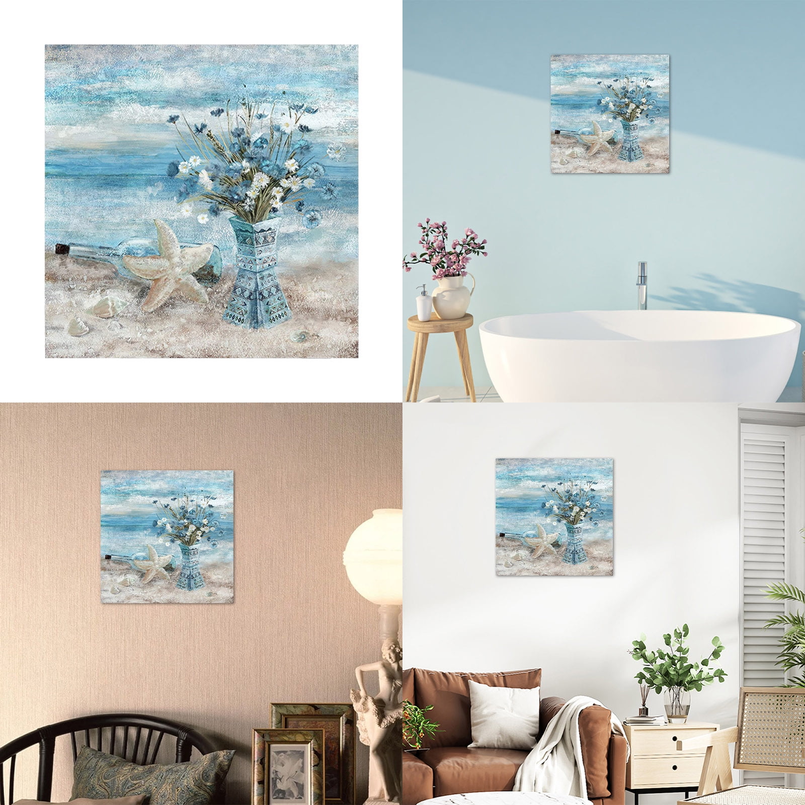 Sunggoko New Blue Beach Living Room Hanging Painting Spray Painted ...