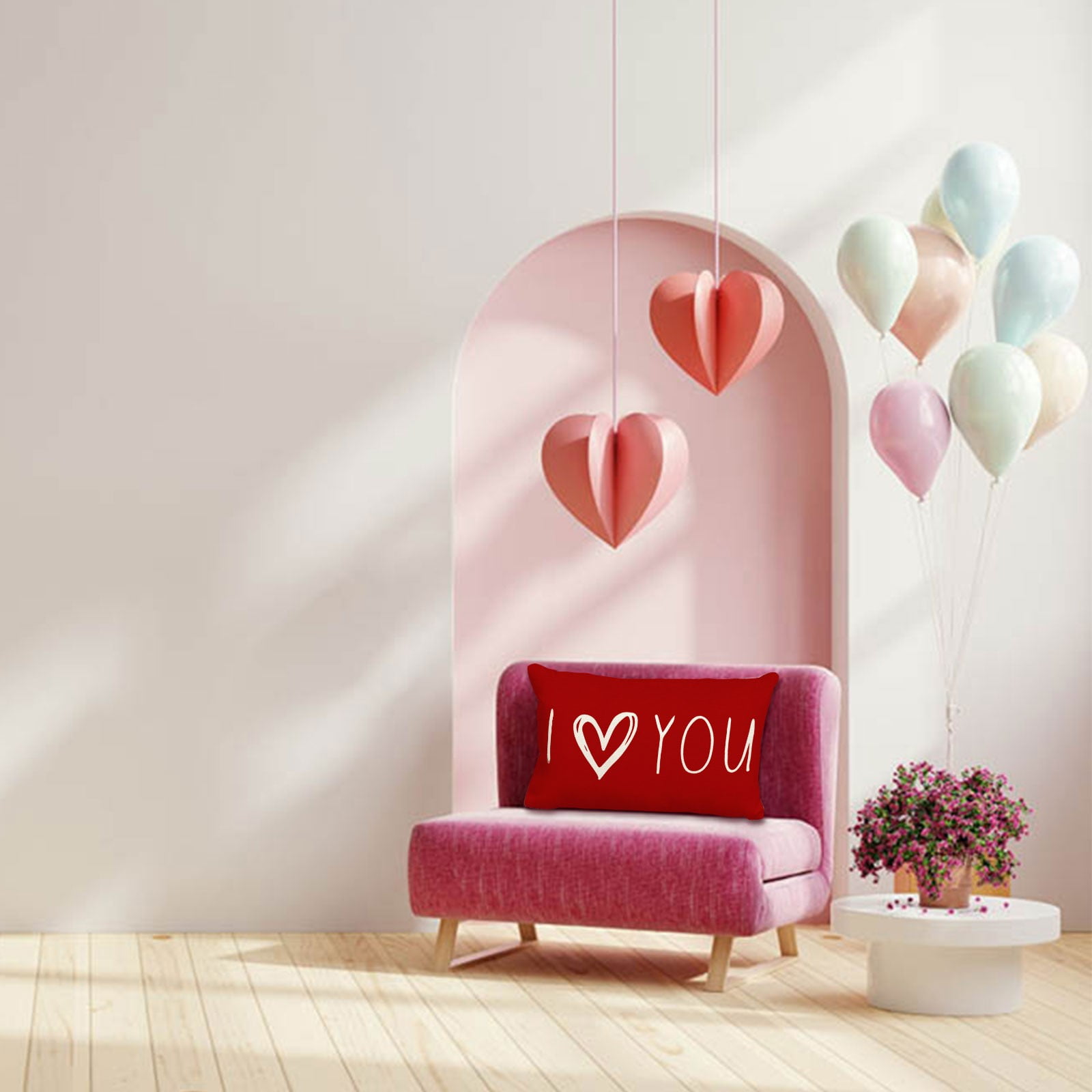 Sunggoko Pillow Case Valentines Day Lumbar Pillow Covers 12X20 Inch Red