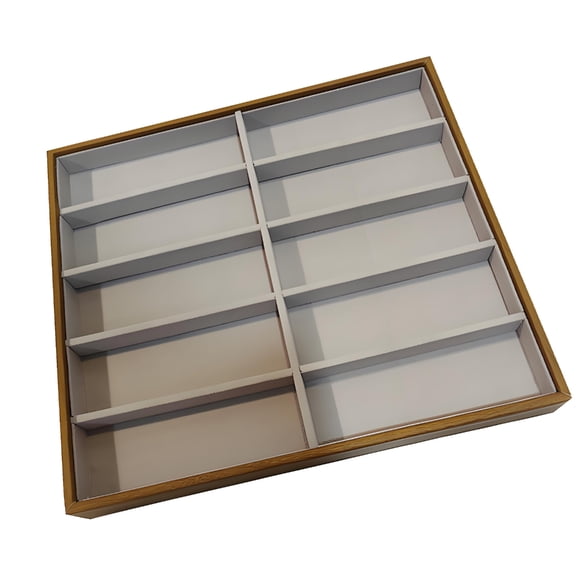 Sunglass Box Eyeglass Tray Shop Counter Display Organiser With Wood Base And Velvets Cushioned Dividers