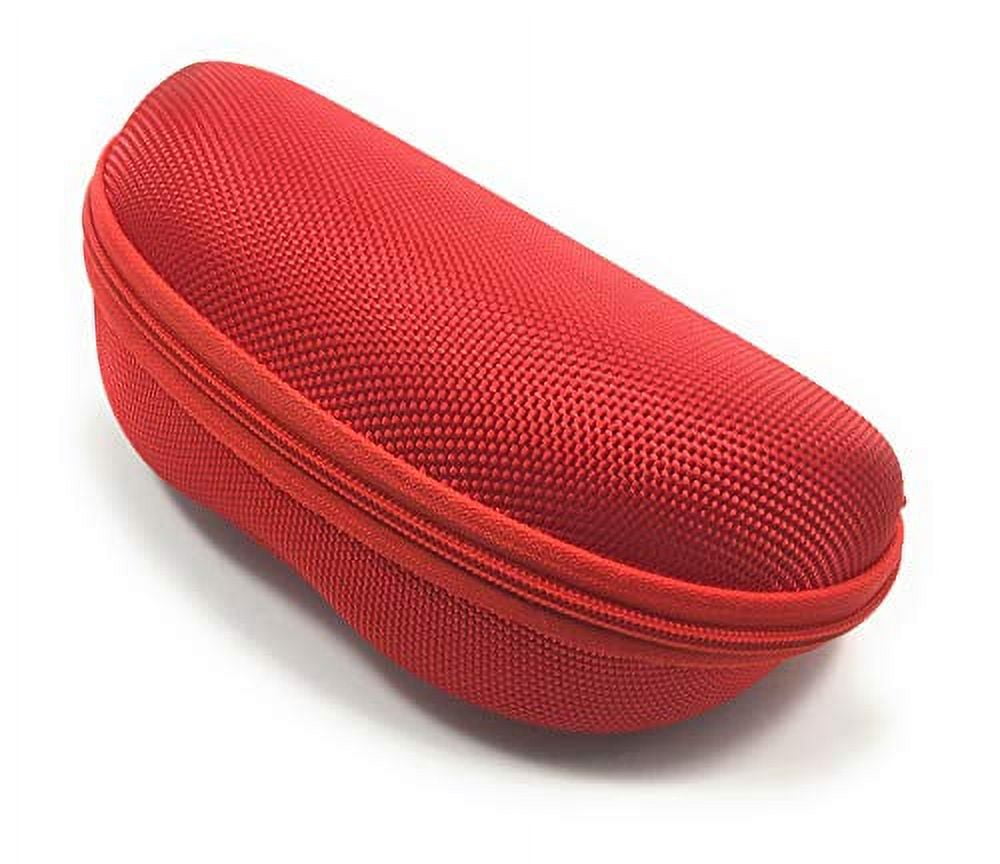 Sunglass Cases for Sports Size Sunglasses and Safety Glasses that are Affordable. (Red Red