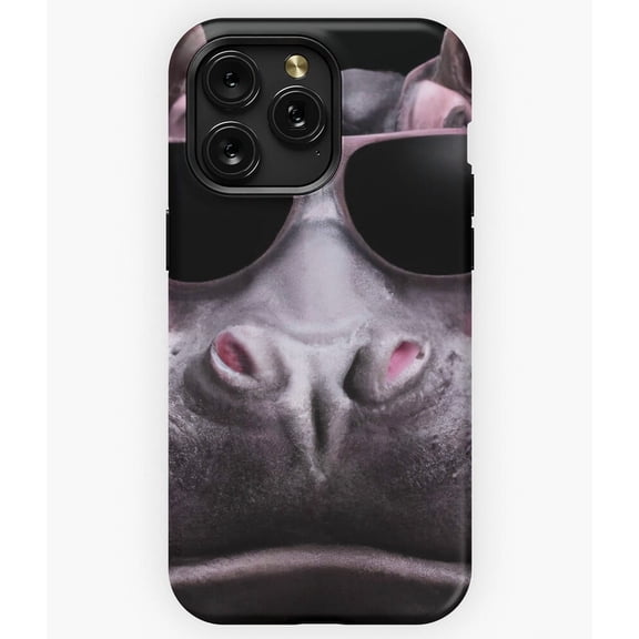 Sunglass Hippo Cool Guy Funny Hipster Animal A4608&nbsp;Phone Case for iPhone 11 to 17 Pro Max