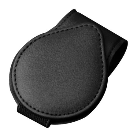 Sunglass Holder for Car Car Sun Visor Sunglasses Holder: Pu Leather Glasses Clip with Strong Metal Hook, Easy to Use & Stylish Accessory for Car Organization, Perfect Gift for Drivers Black