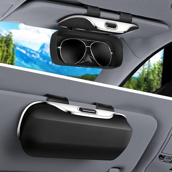 Sunglass Holder for Car Visor Clip, Car Accessories Visor Glasses Holder, Sunglasses Case for Car Sun Visor,Glasses Storage Box Sunglass Holder Vehicle Visor Accessories Universal for SUV Sedan Truck