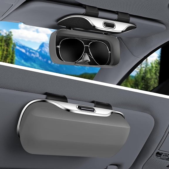 Sunglass Holder for Car Visor Clip, Car Accessories Visor Glasses Holder, Sunglasses Case for Car Sun Visor,Glasses Storage Box Sunglass Holder Vehicle Visor Accessories Universal for SUV Sedan Truck