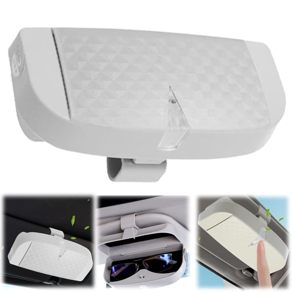 Sunglass Holder for Car Visor Clip, Car Visor Mount Glasses Organizer, Durable Hard Shell Sunglasses Holder Clip, Auto Eyewear Storage Case, Multifunctional Vehicle Spectacle Holder,Grey