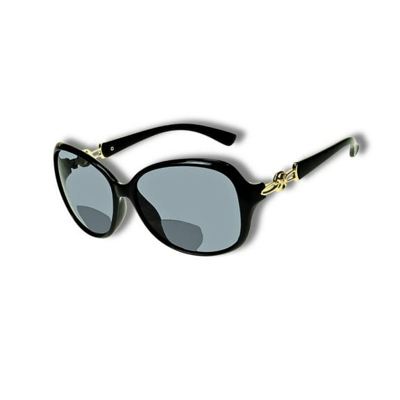 proSPORT Women Bifocal Reading Sunglass Reader Oversized Black Gold