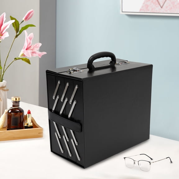 Sunglass Organizer Leather Eyeglasses Collector Eyewear Display Case Storage Box (48 Slots PU)
