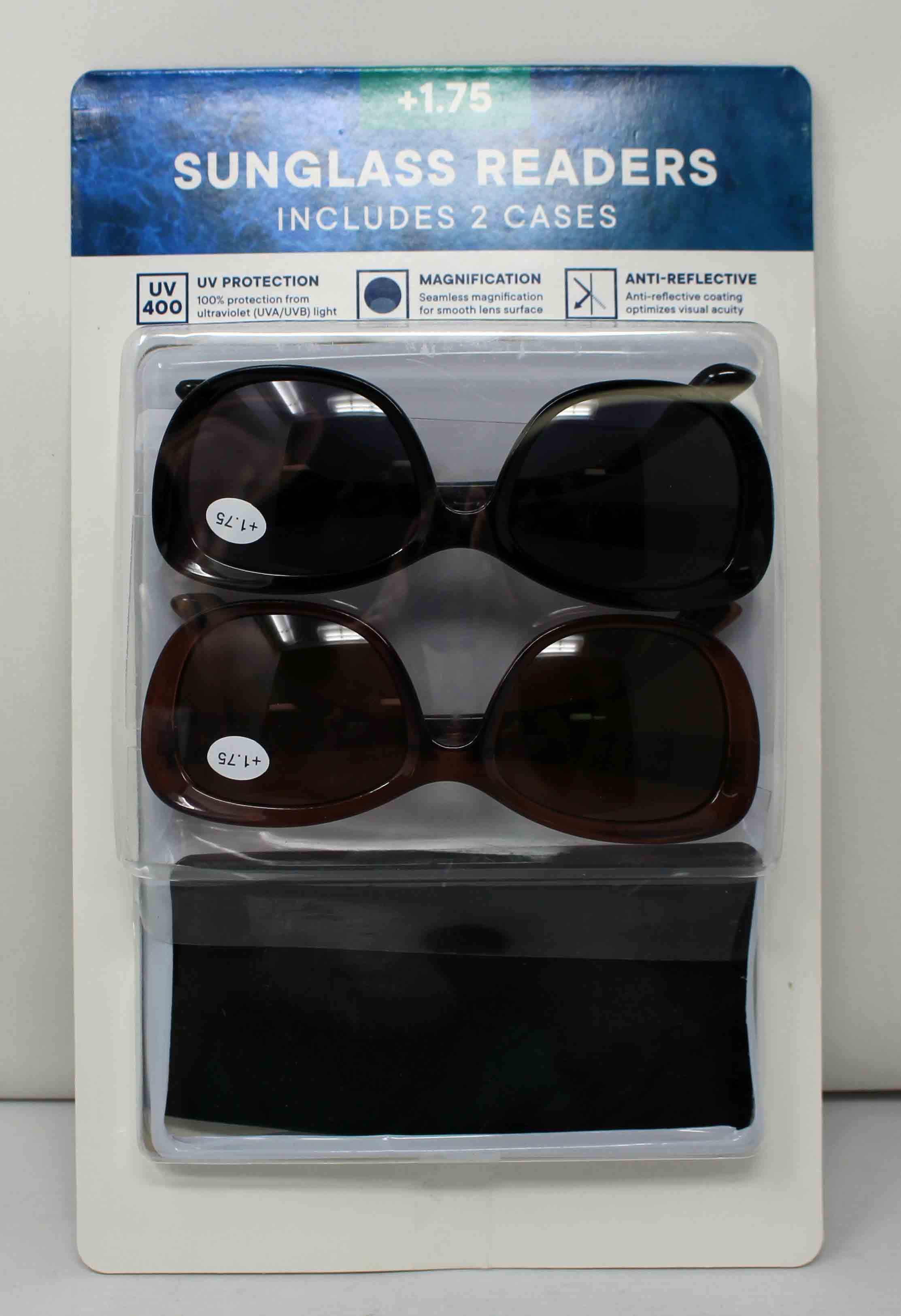 Sunglass Readers +1.75 Includes 2 Cases