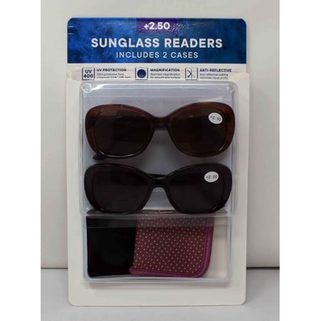 Sunglass Readers +2.50 Includes 2 Cases