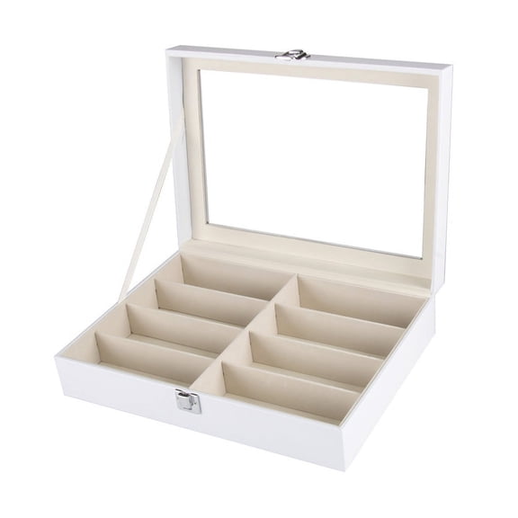Sunglass Storage Box, Sunglass Display, Eyeglasses Eyewear Display Case, Sunglass Box Holder, Sunglass Glasses Storage Box with 8 Compartments