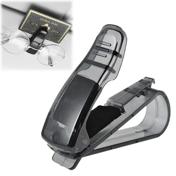 Sunglass Visor Clip, Glasses Holder for Car, Sunglasses Eyeglass Holder, Car Auto Reading Glasses, Easy Access, Quick Install, Strong Grip, Black, 2.75x0.98x0.98"