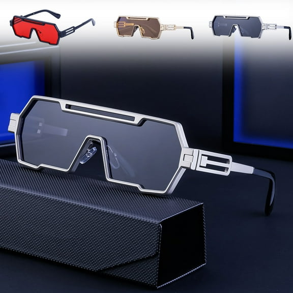 Sunglasses under $5! Yannianjz Trendy Metal Sunglasses for Driving, Futuristic Style Sunglasses with UV Protection, Unisex Polarized Sunglasses for Outdoor, Fashionable Sports Sunglasses