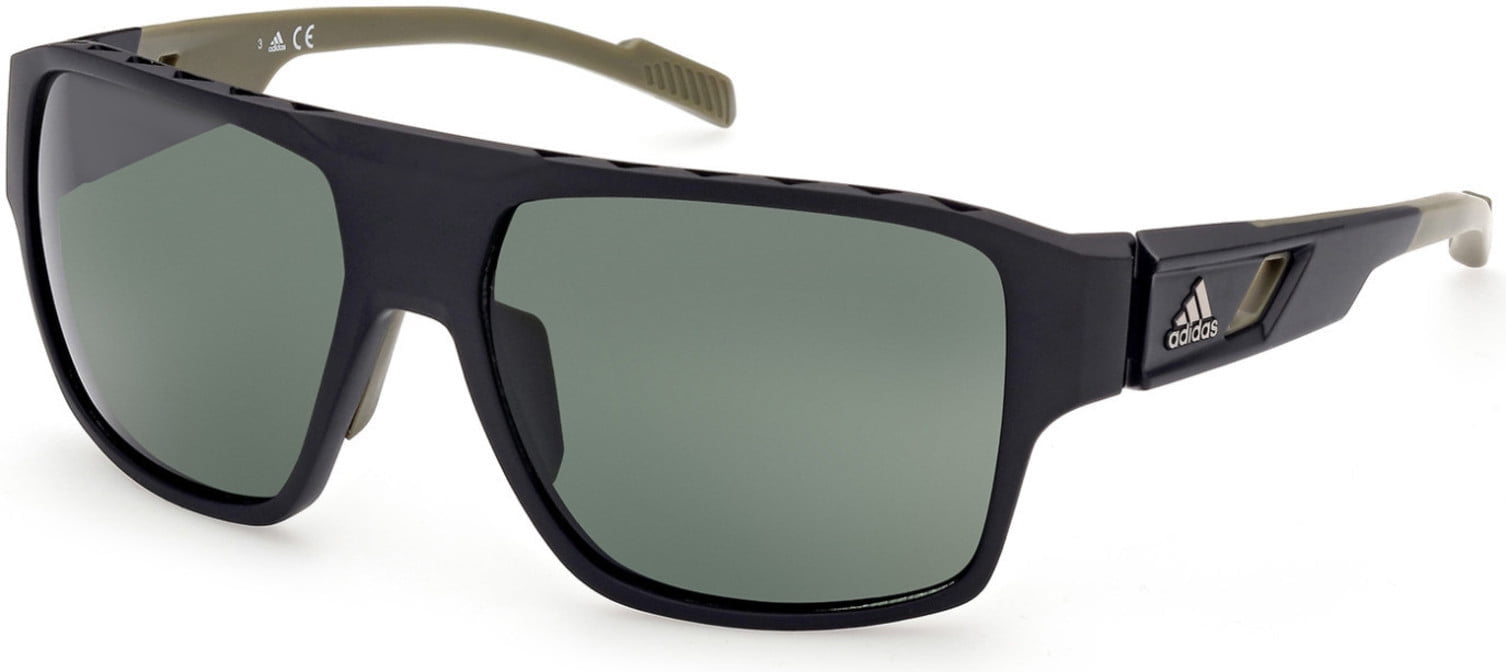Adidas SP0046 02N 59mm Rectangle Sunglasses Men's Matte Black