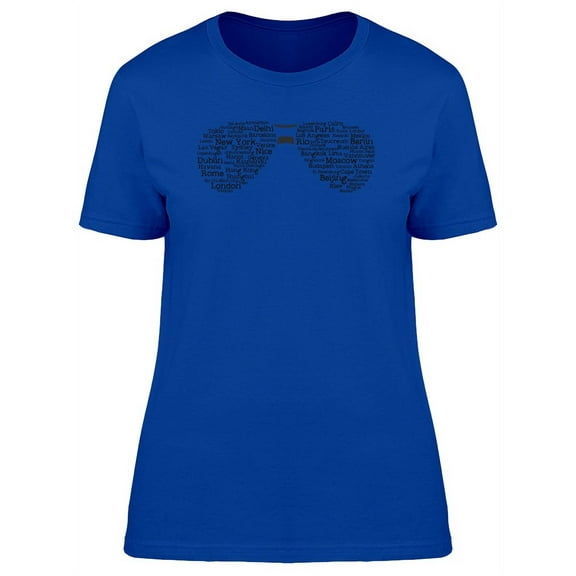 Sunglasses And Cities Names T-Shirt Women -Image by Shutterstock, Female Large