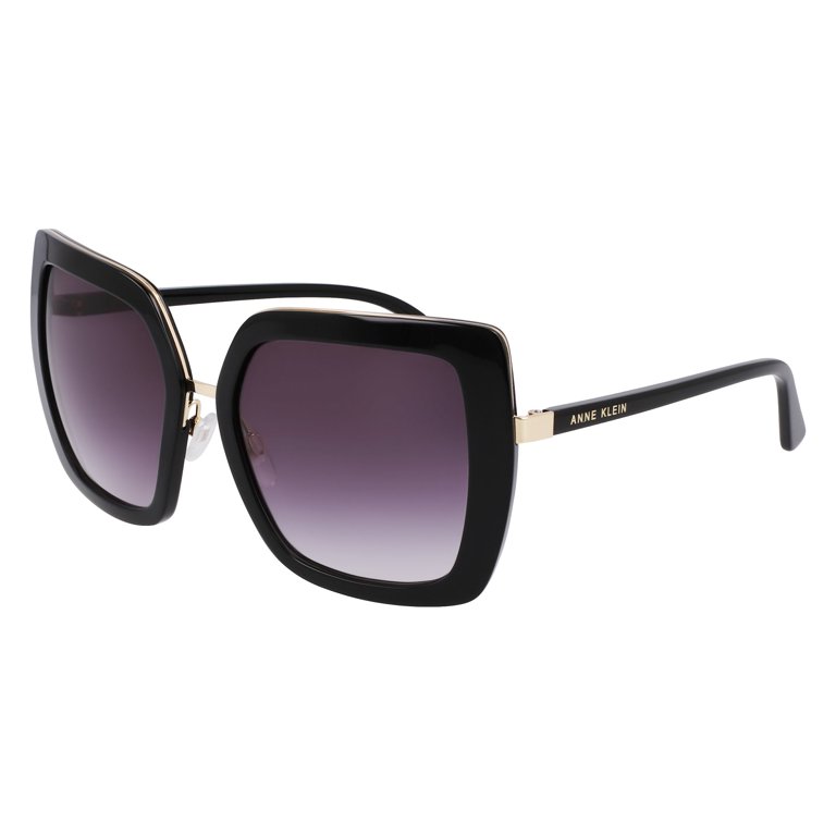 Brand New Anne Klein Black Sunglasses Horn Classic Square Sunglasses Black | Anne Klein main image 4