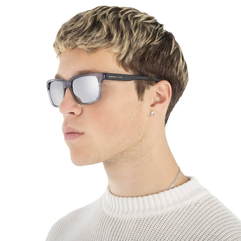 Armani Exchange Grey Mirrored Silver Square Unisex Sunglasses