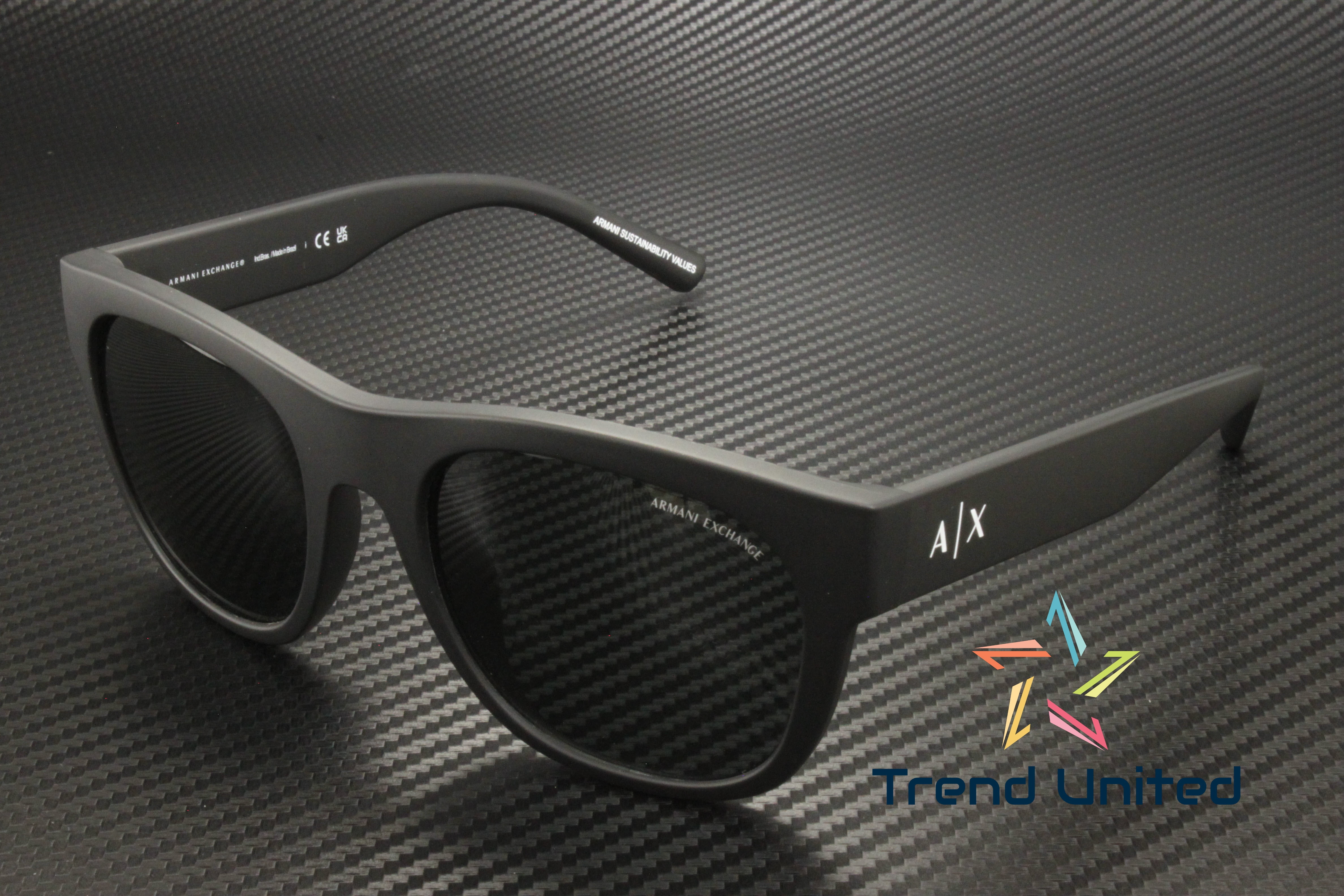 Armani Exchange マットブラック ダークグレー サングラス 55mm ARMANI EXCHANGE AX4128SU 812287 Matte Black Dark Grey 55 mm