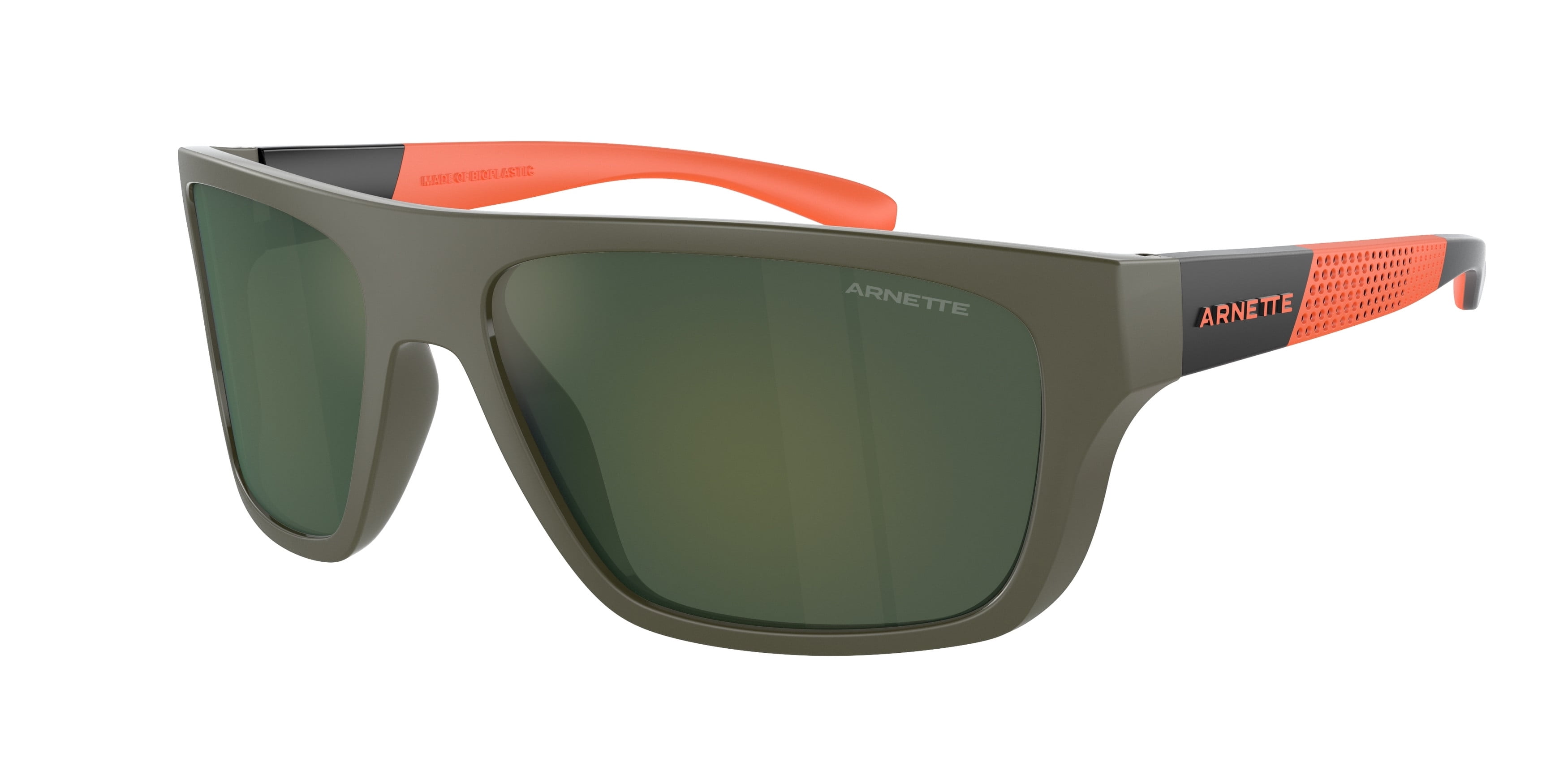 Arnette Men's AN4330 Hijiki Square Sunglasses, Military Green/Light Green Mirrored Petrol, 63 mm 並行輸入品
