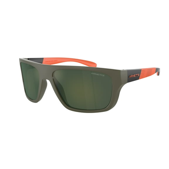 Arnette Hijiki AN4330 2854-6R Men's Sunglasses - Military Green Frame, Light Green Mirror Petrol Lenses