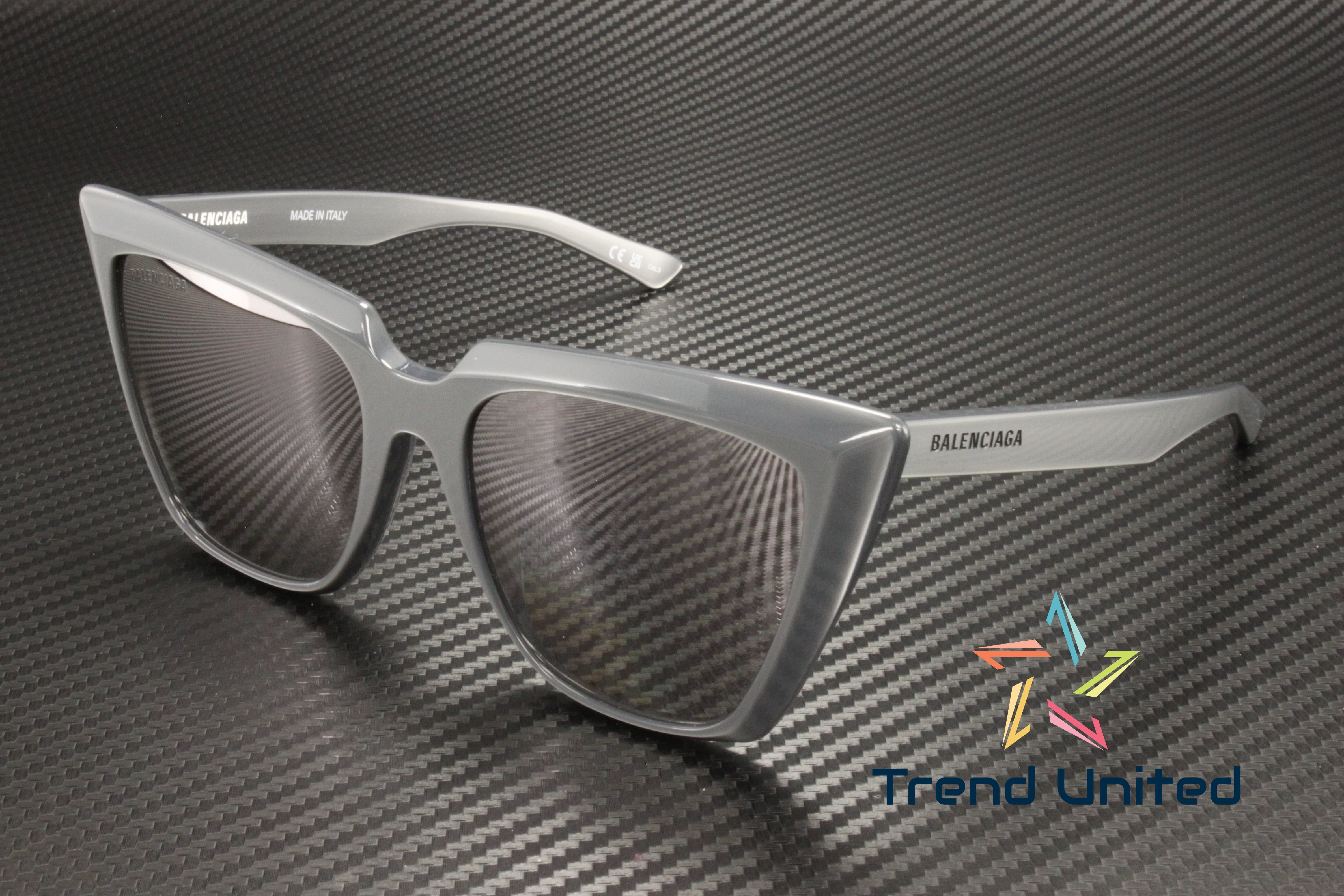 BALENCIAGA BB0046S 006 Cat Eye Acetate Silver 55 mm Women display picture 1