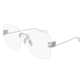 thumbnail image 1 of Sunglasses Balenciaga BB 0113 O- 002 Silver / Transparent, 1 of 1